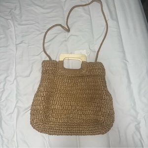 Rattan Woven Round Tassel Handbag